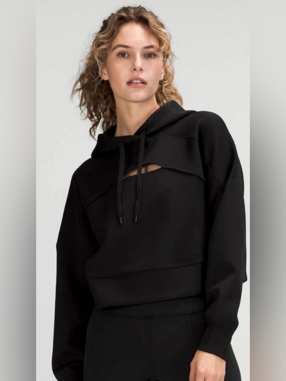 LULULEMON Get Centered Crop Pullover Hoodie Black Size 4 - excellent condition